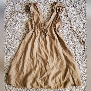 Boho brown ruffle dress